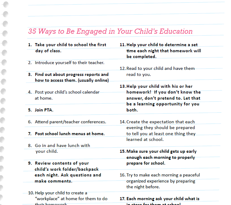Ways to be Engaged in Your Child’s Education